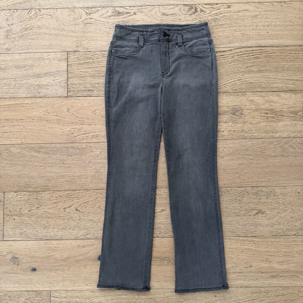 NYDJ Marilyn Straight Jeans Womens 8 Gray Lift Tuck Stretch Denim 30 Inseam